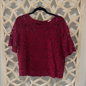 Elegant Lace Burgundy Top
